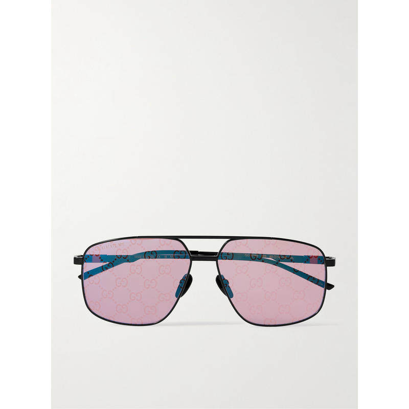 Gucci古驰男士 春夏新品 太阳镜 黑色 Navigator Frame 太阳镜