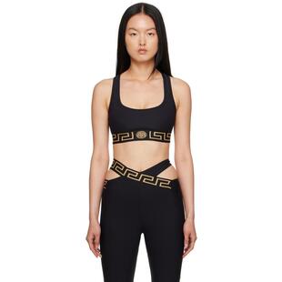 范思哲 黑色 女士 运动文胸 Greca SS26 Versace