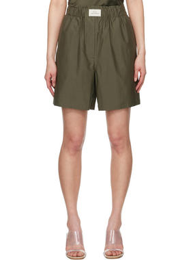 Silk Laundry 女士 短裤 绿色 Boxer 短裤