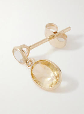 Loren Stewart 女士 FW25 耳环 Sunny 金,蓝宝石黄水晶单耳环