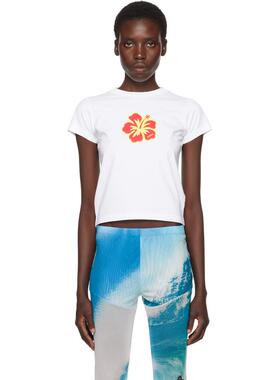 Abra 女士 T恤 白色 Flower Mini