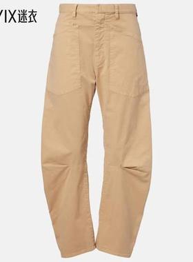 Nili Lotan 女款Shon barrel-leg 棉质斜纹棉布长裤 迷衣时尚