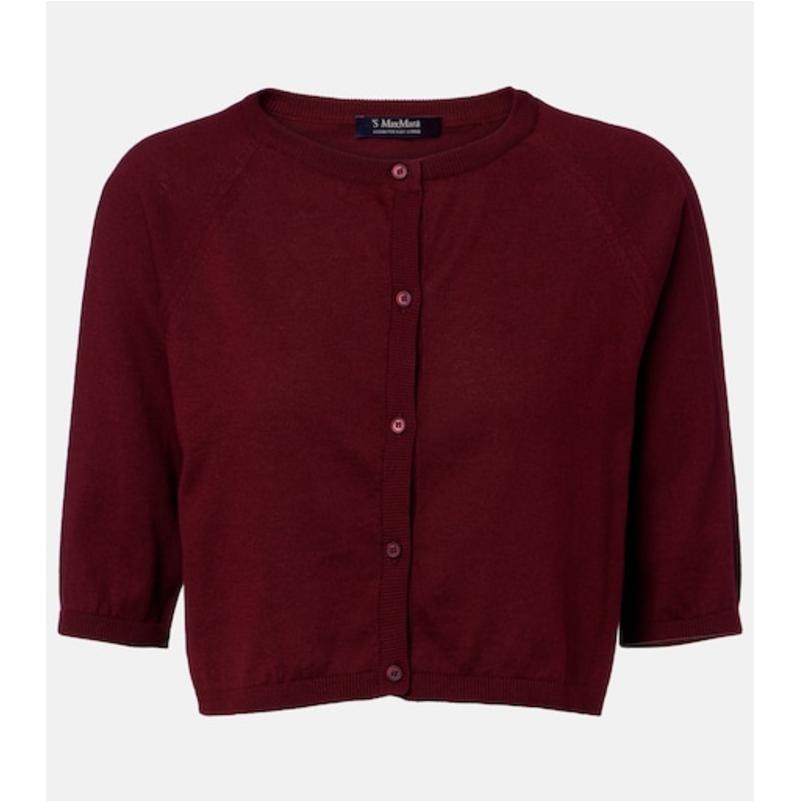 'S Max Mara 女士 开衫 短款棉质丝质羊绒针织