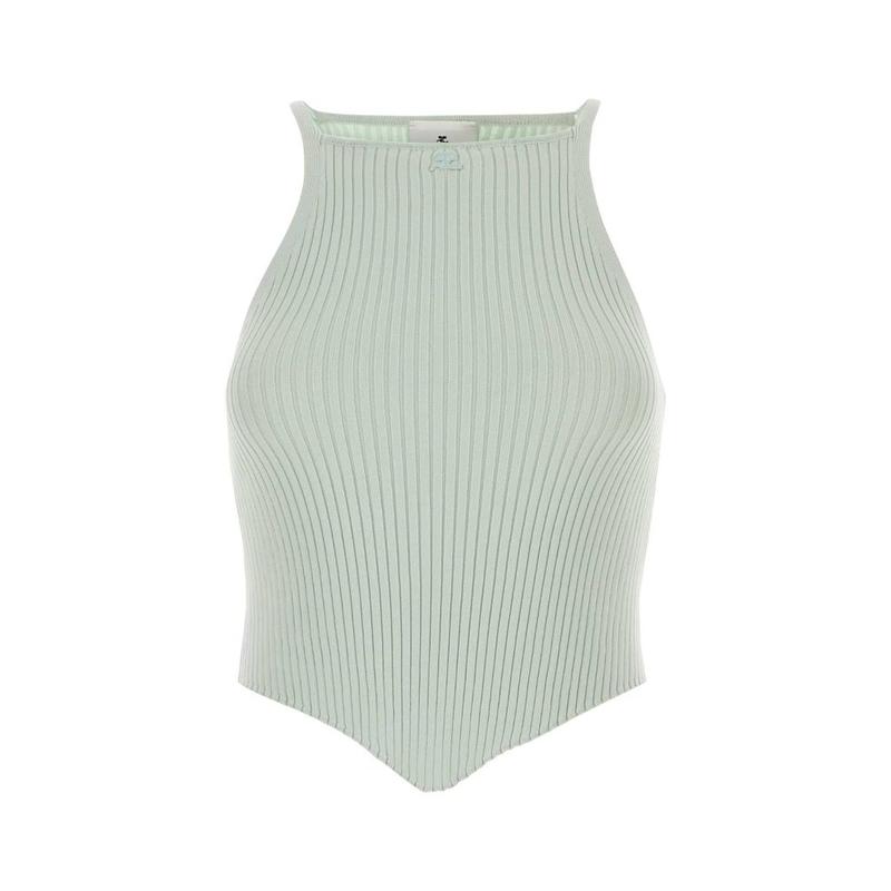 Courrèges 女士 SS26 针织衫 尖頭羅紋針織背心