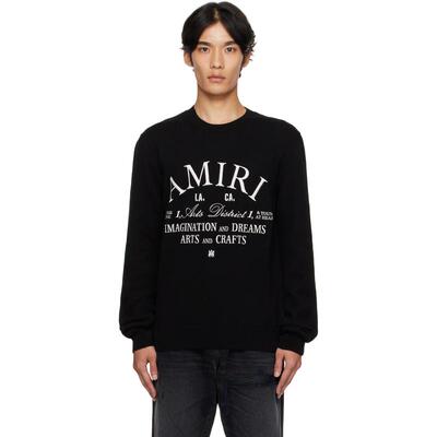 Amiri 埃米尔 男士 毛衣 黑色 AMIRI Arts District Crew 针织衫