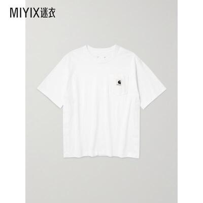 Sacai 男款Logo-Appliquéd 帆布饰边棉针织T恤 迷衣时尚