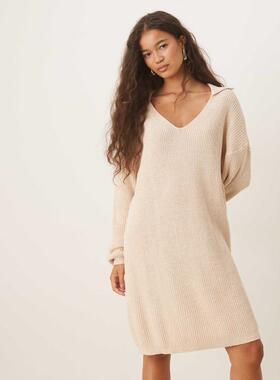 Glamorous 女士 中长连衣裙 marle V领中长套头连衣裙(米黄色)