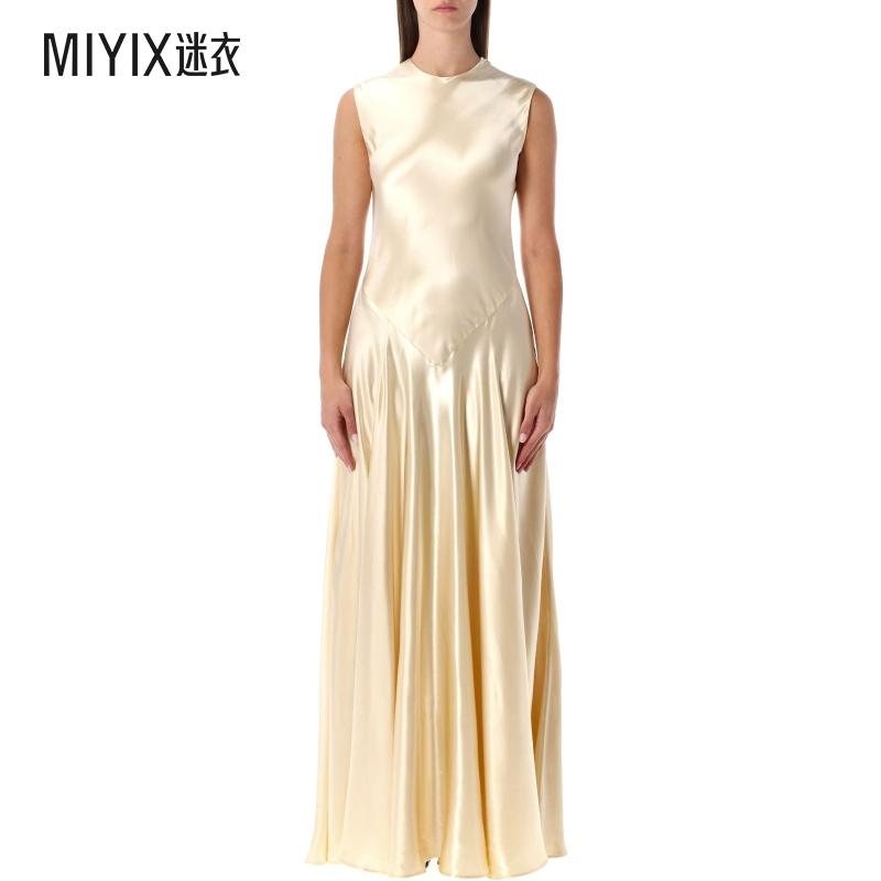 [秋冬新品]Alberta Ferretti 女款ALBERTA FERRETTI 米白色缎面长