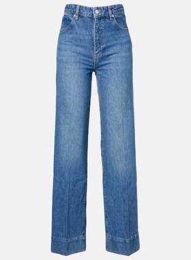 FRAME 女士 牛仔长裤 Streamline 中腰阔腿牛仔裤