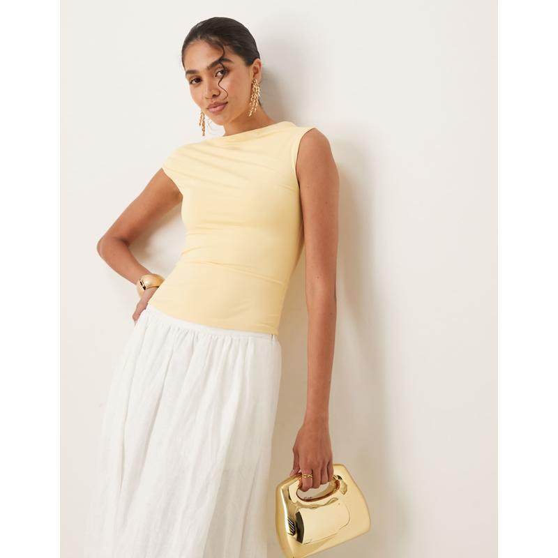 NIA 女士 背心 fraise 单肩紧身上衣(牛油色)