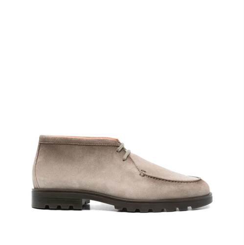 Santoni 男士 FW25 靴子 杏仁形鞋头沙漠靴