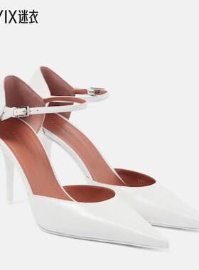 Amina Muaddi 女款Barbara 玛丽珍皮质浅口鞋 迷衣时尚