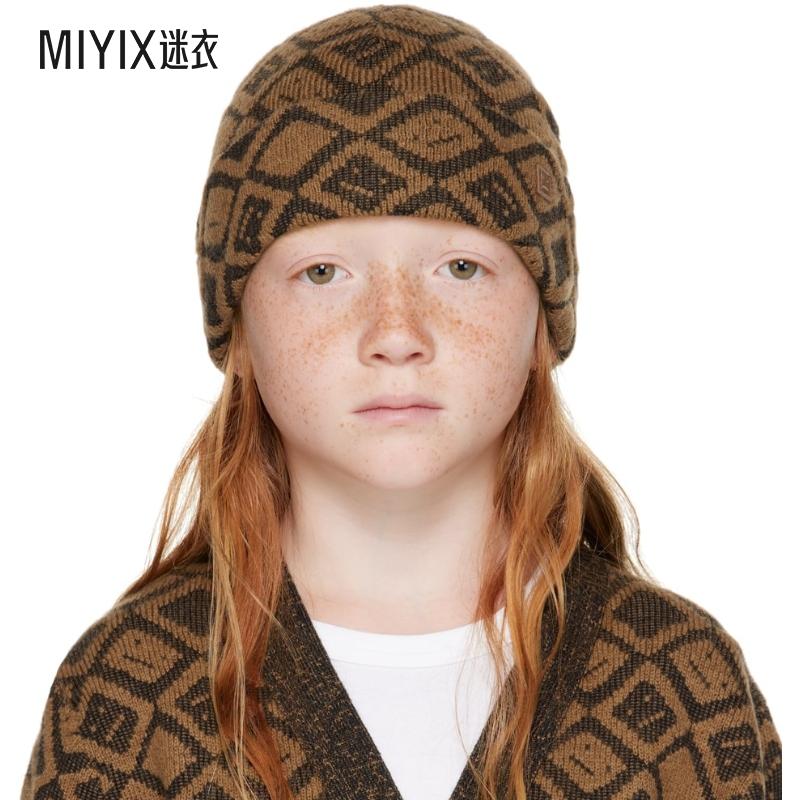 Acne Studios   棕色 Tiles 儿童毛线帽童装 迷衣时尚