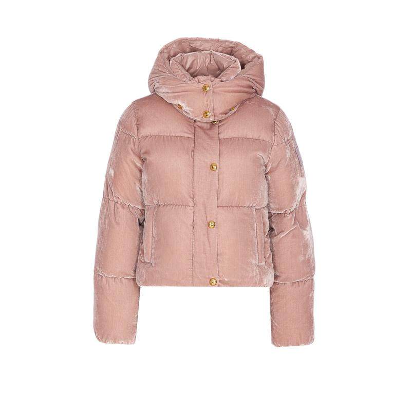 Elisabetta Franchi 女士 FW25 夹克 連帽天鵝絨羽絨外套