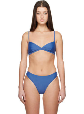 Matteau 女士 比基尼 蓝色 Tri Crop 比基尼上装