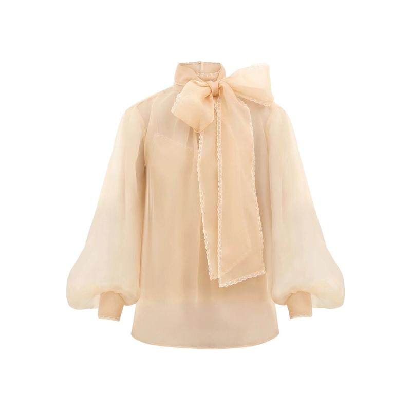 Zimmermann 女士 FW25 衬衫 Memento 歐根紗襯衫,女装/女士精品,真丝上装,淘宝优惠券,粉丝福利购,淘宝优惠卷