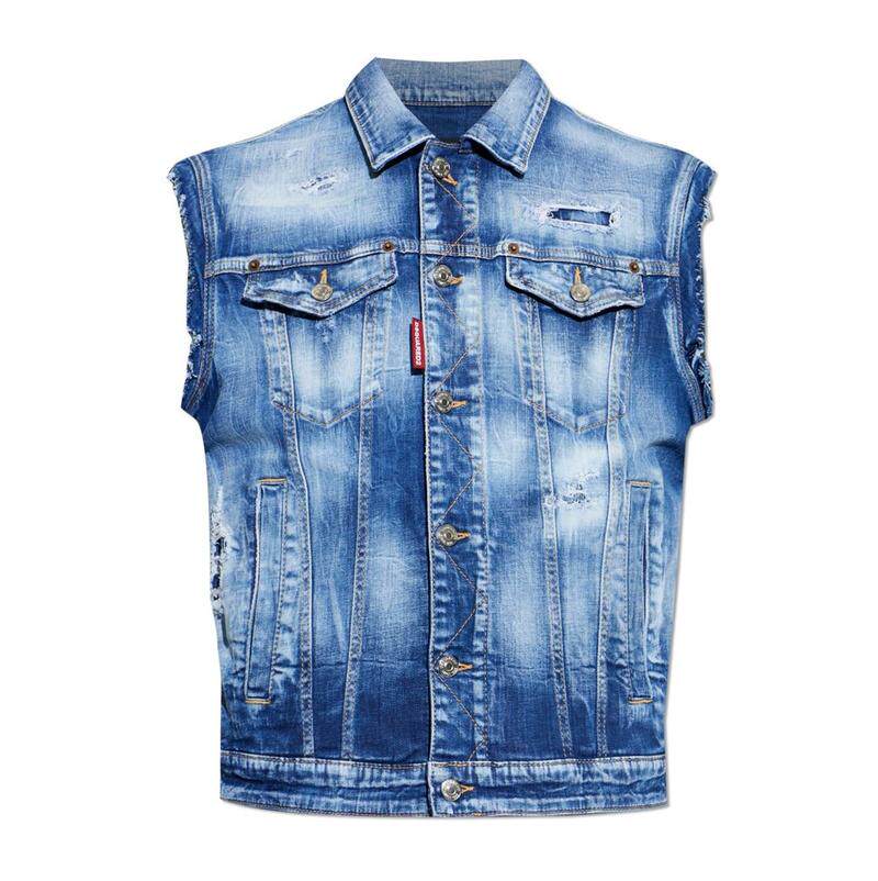 DSquared2 D二次方 男士 SS26 夹克 Dsquared2 褪色无袖牛仔