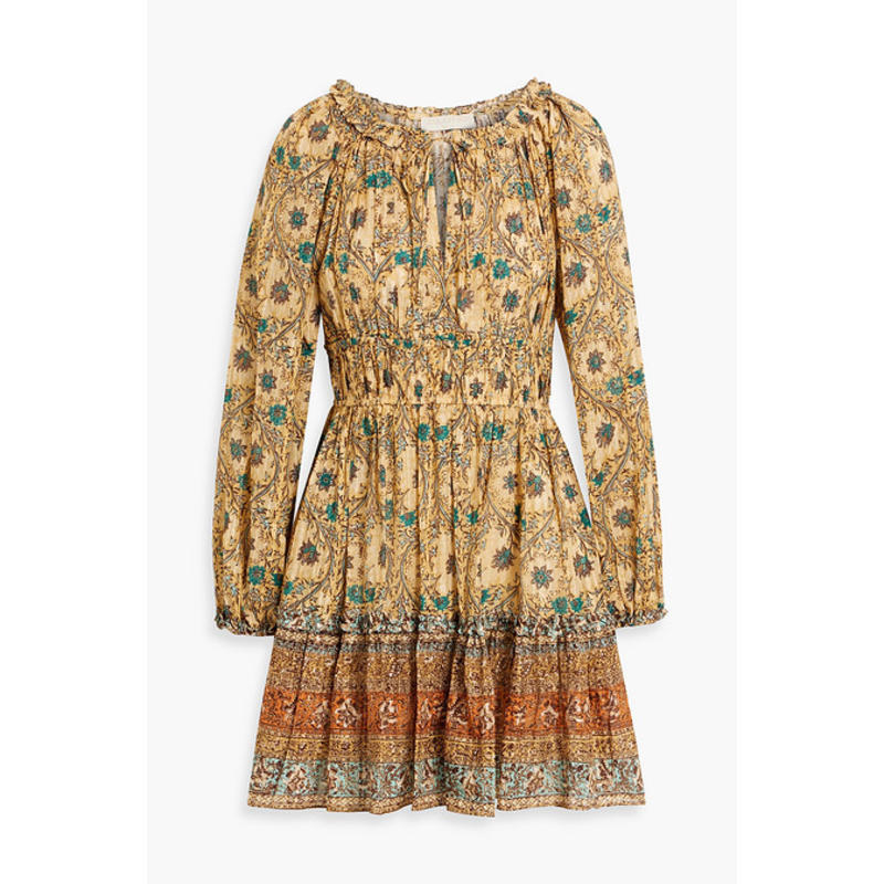 Ulla Johnson 女士 短款连衣裙 Val 印花棉混纺迷你连衣裙