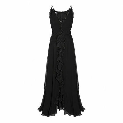 Blumarine 蓝色情人 女士 FW26 连衣裙 黑色乔其纱长款