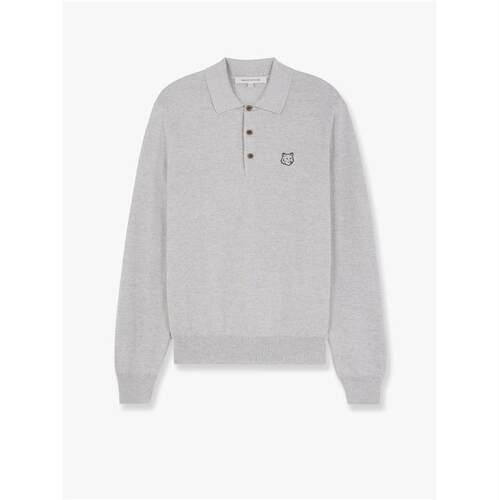 Maison Kitsuné 男士 SS25 POLO衫 灰色 Bold Fox Head Polo 衫