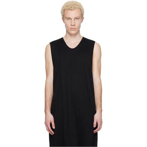 julius 男士 T恤 黑色 Tuck Flare Vest