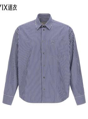 【秋冬新品】Ami Paris 男款Ami De Coeur 条纹蓝色衬衫(白色) 迷