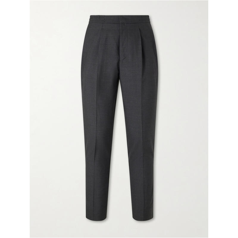 Officine Générale 男士 FW26 长裤 Drew 锥形褶裥羊毛裤子图片