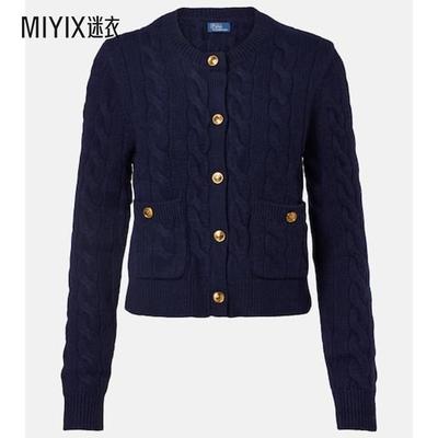 Polo Ralph Lauren拉夫劳伦 女款粗线针织羊毛羊绒针织开衫 迷衣