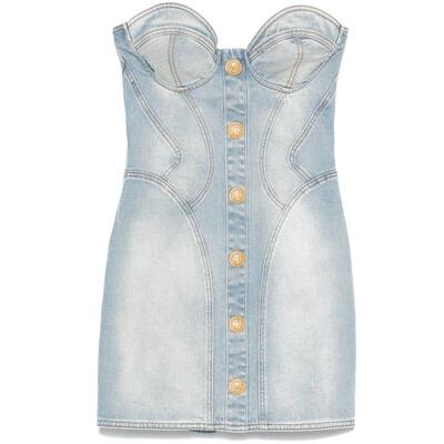 Balmain 巴尔曼 女士 SS25 短款连衣裙 露肩连衣裙