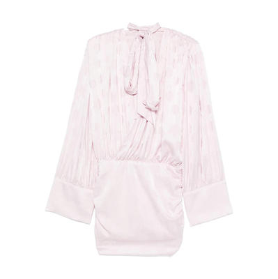 ROTATE 女士 连衣裙  PINK FLORAL JACQUARD MINI DRESS