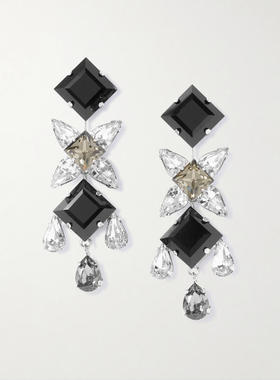 Jennifer Behr 珍妮弗·贝尔 女士 SS26 耳环 Raina 镀铑玛瑙水晶