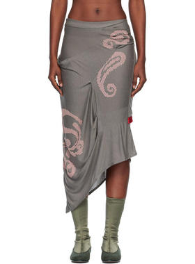 KIKO KOSTADINOV 女士 中长裙 灰色 Raven 半身裙