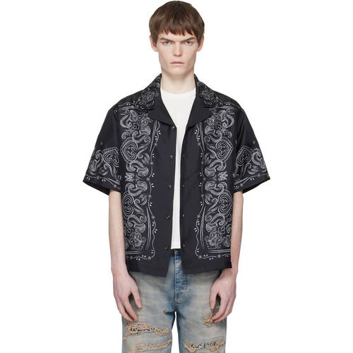 Amiri 埃米尔 男士 衬衫 黑色 Bandana Paint Oversized