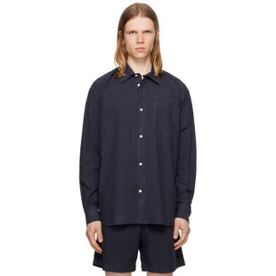Norse Projects 男士 衬衫 海军蓝 Mo Cotton Tencel 衬衫