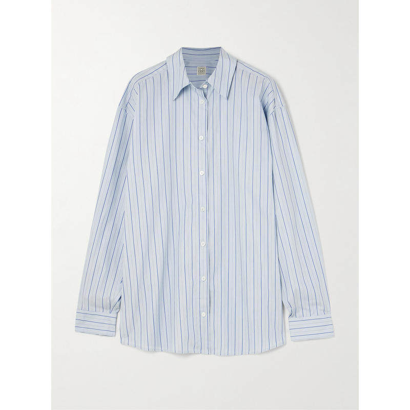 Totême 女士 SS26 衬衫 条纹棉质府绸衬衫,女装/女士精品,真丝上装,淘宝优惠券,粉丝福利购,淘宝优惠卷