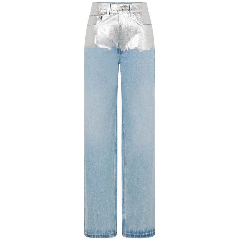 Rabanne 女士 SS25 牛仔长裤 宽松牛仔裤