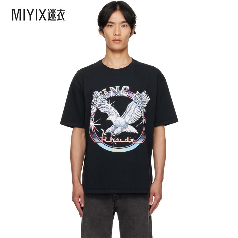 Rhude 男款黑色 Notting Hill Eagle T 恤 迷衣时尚