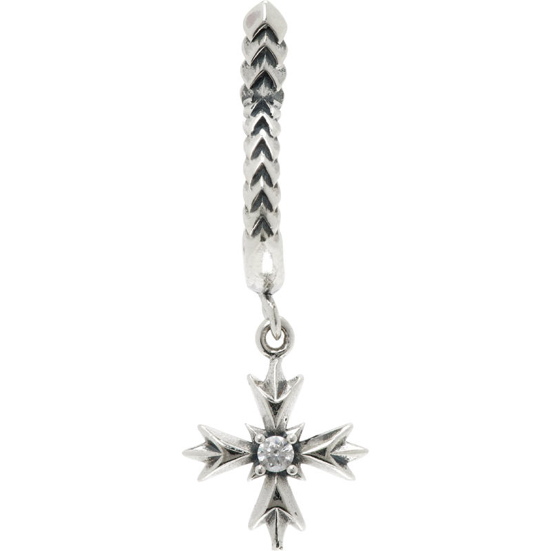 Emanuele Bicocchi 男士 耳环 单只 Crest Crystal Hoop 耳坠