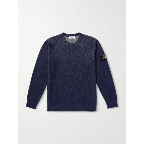 Stone Island 石头岛 男士 毛衣 Logo-Appliquéd 罗纹棉混纺