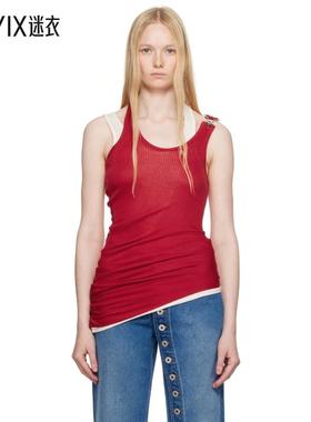 Jean Paul Gaultier高缇耶 女款红色 The Draped Double 背心 迷
