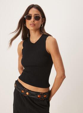 JACQUELINE de YONG 女士 背心 JDY 针织上衣(黑色)