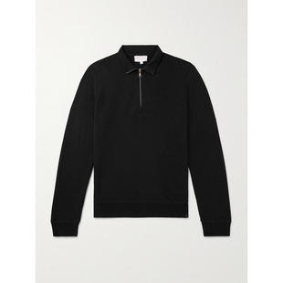 棉质莫代尔混纺针织半拉链运动衫 Derek 卫衣 男士 Rose