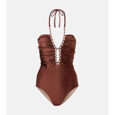 Adriana Degreas 女士 连体泳衣 硬质链条挂脖泳衣