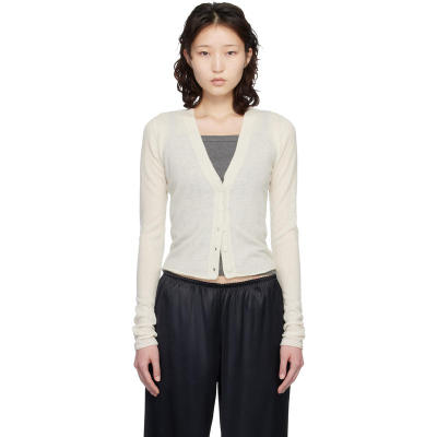SKIMS 女士 开衫 灰白色 Featherweight Cashmere
