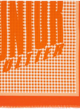 Jean Paul Gaultier 高缇耶 女士 方巾 橙色 Gingham Cover-Up