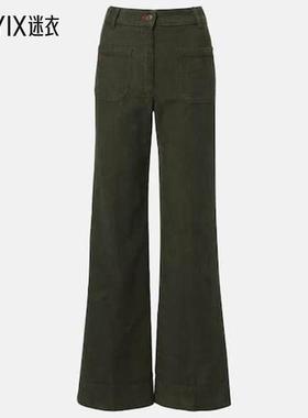 Victoria Beckham 女款Alina 中腰灯芯绒喇叭牛仔裤 迷衣时尚