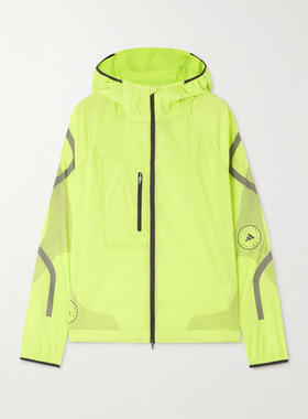 Adidas 女士 夹克 TruePace recycled-shell 连帽荧光色拉链夹克