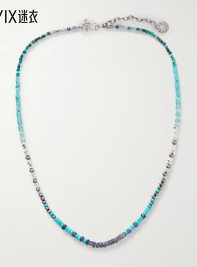 【早秋新品】PEYOTE BIRD 男款Fuente 银色多宝石珠饰项链