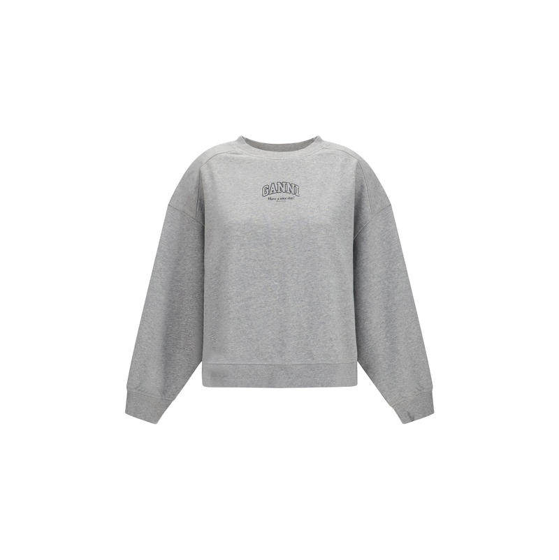 Ganni 甘尼 女士 FW26 卫衣 圆领带Logo运动衫