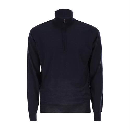John Smedley 男士 FW25 毛衣 BARROW 高领半拉链套头衫